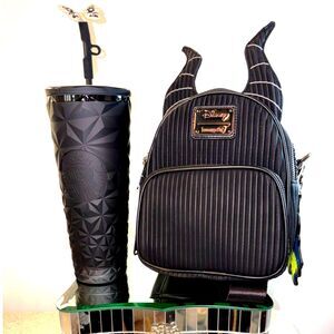 Disney Maleficent Convertible Backpack & Starbucks Midnight Glow Cup –NWT Bundle